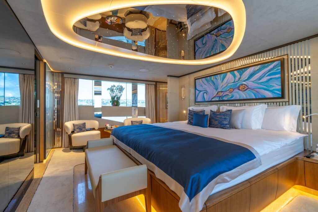 Eternal Spark Lower Deck Twin Convertible to Double Two Single Beds Setup Night Lights on