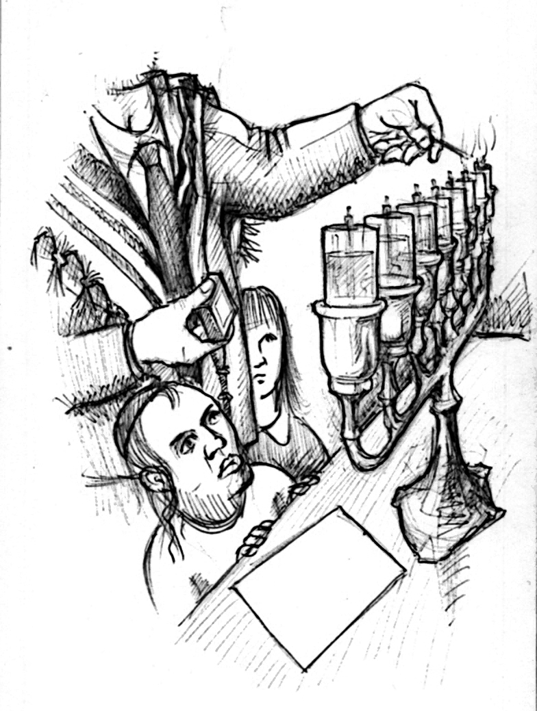 Зот Ханука - восьмой день ( рисунок художника Йосифа Лижтарева).