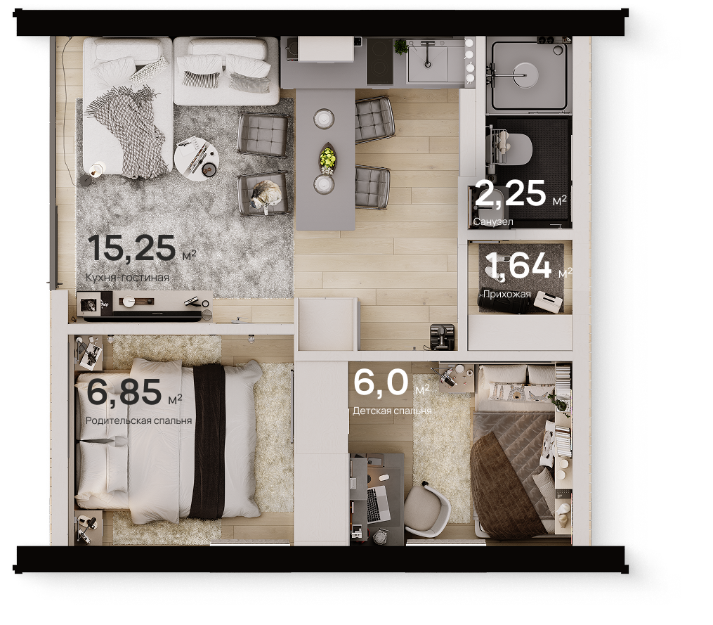 Планировка UNO 36 — вариант 1