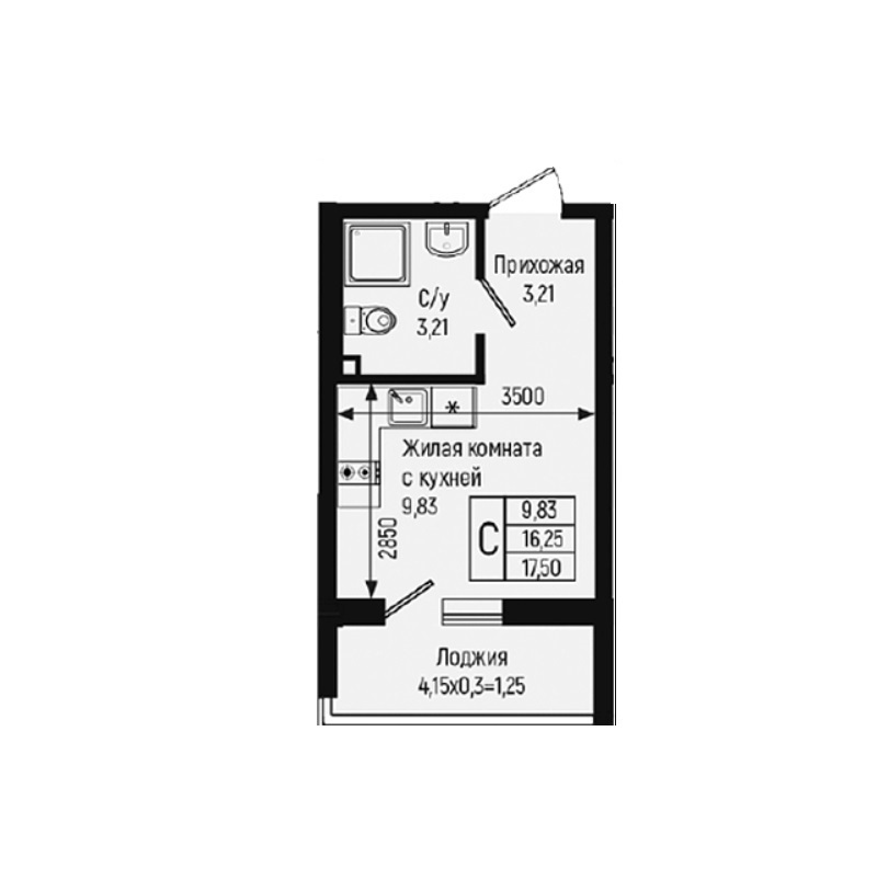 студия в Ботаника Хилс