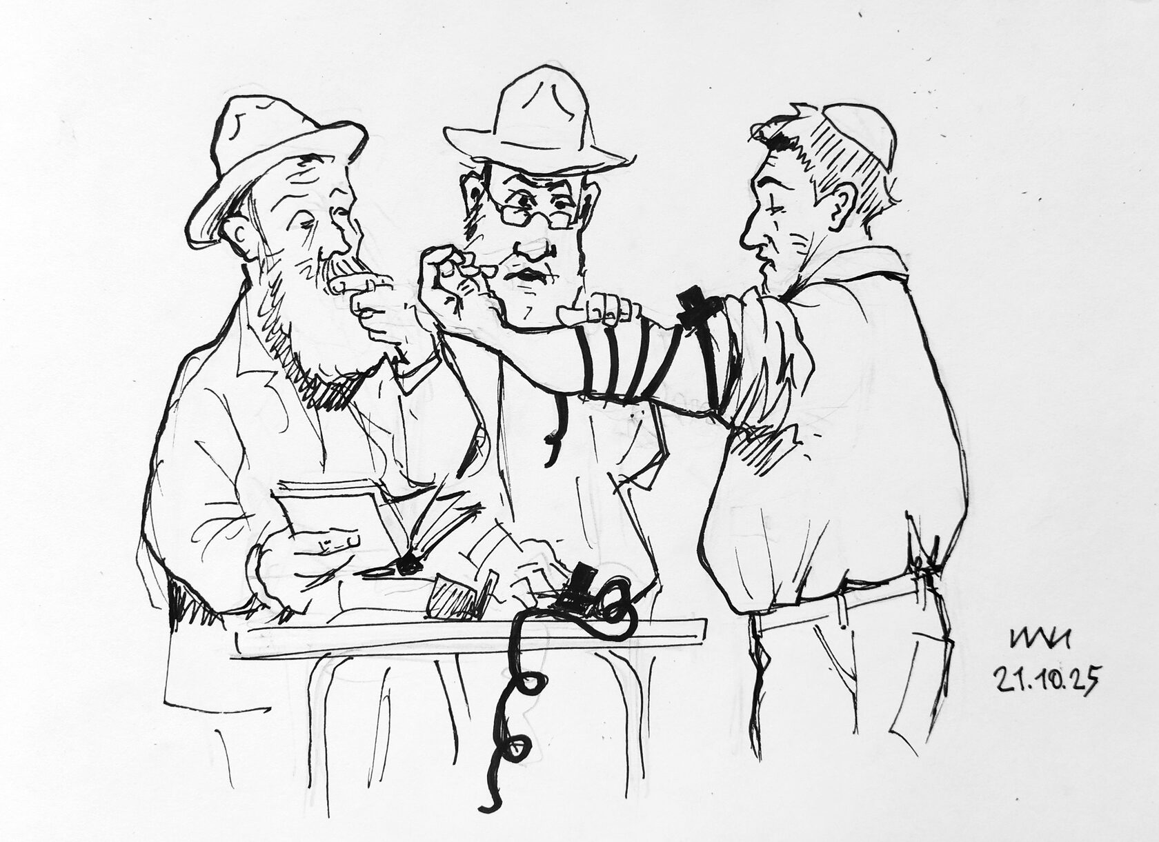 Тфилин - иллюстрация художника Йосифа Лихтарева