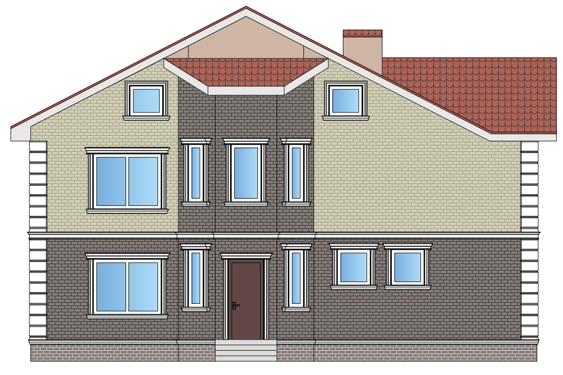 Чертеж проект по фасадному декору, лепинине