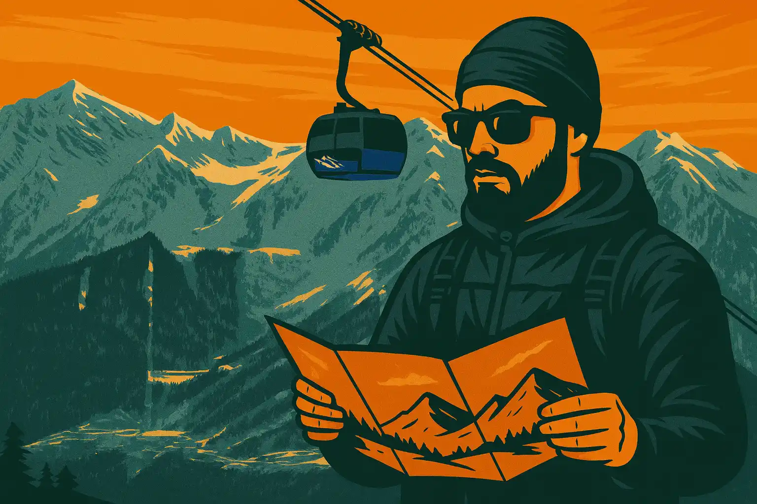 Газпром Лаура: карта зелёных и синих трасс для новичков (Псехако/Пихтовый)