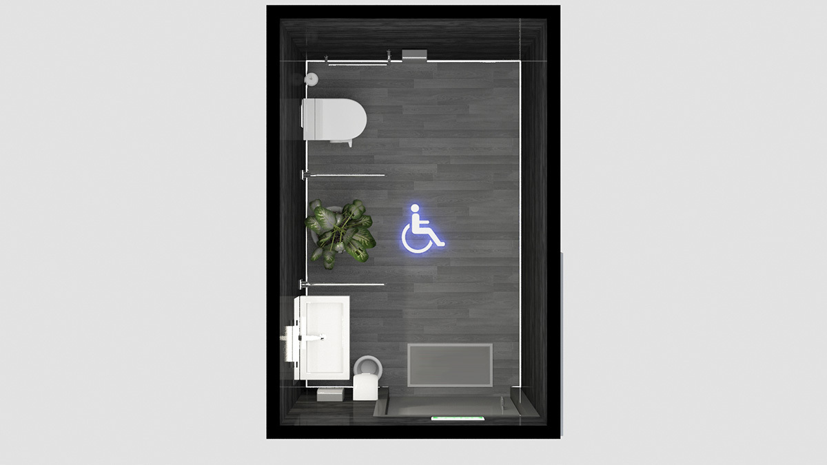 Туалетный модуль ТМ-01 для МНГ - интерьер темный