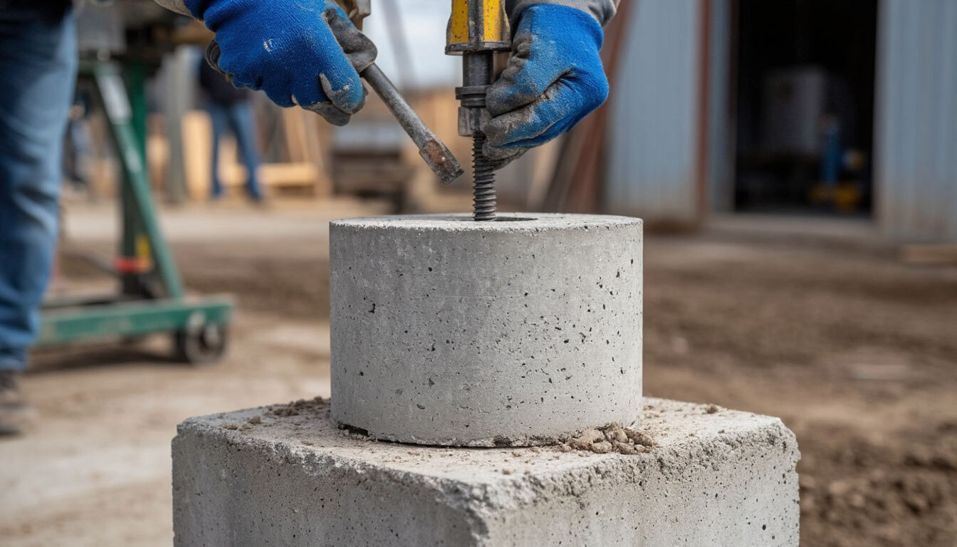 Испытание прочности бетона керн