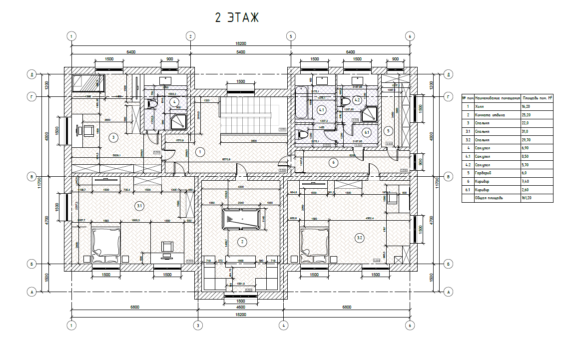 Планировка второго этажа