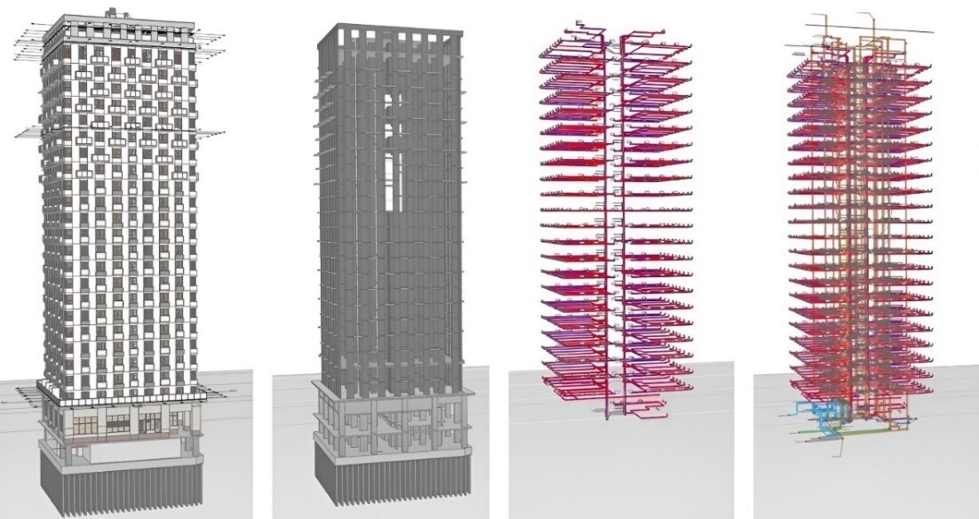 Совместная работа архитекторов, конструктов и инженеров в едином файле.