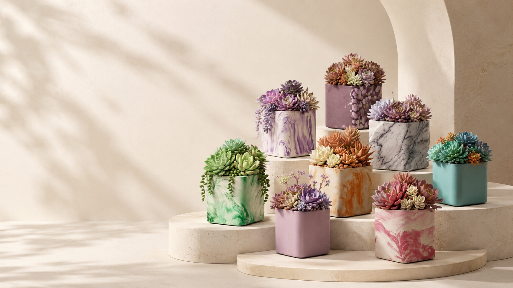 Коллекция BloomCube — дизайнерские кашпо с суккулентами