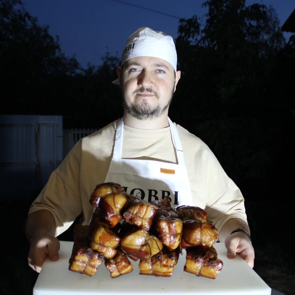 Варёно-копчёная колбаса в термокамере Hobbi Smoke