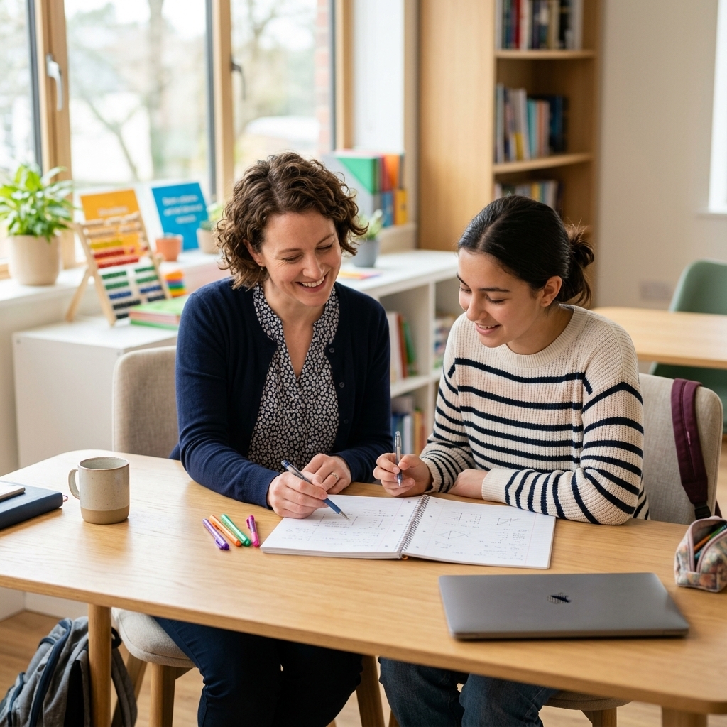 Репетитор и ученик за работой: индивидуальные занятия