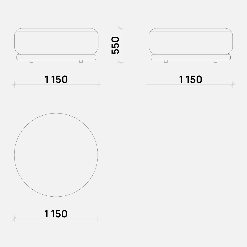 Пуф Ballast от Simple Form: стильный и функциональный элемент интерьера с размерами 1150 мм в длину и 550 мм в высоту. Идеальный выбор для современного дизайна.