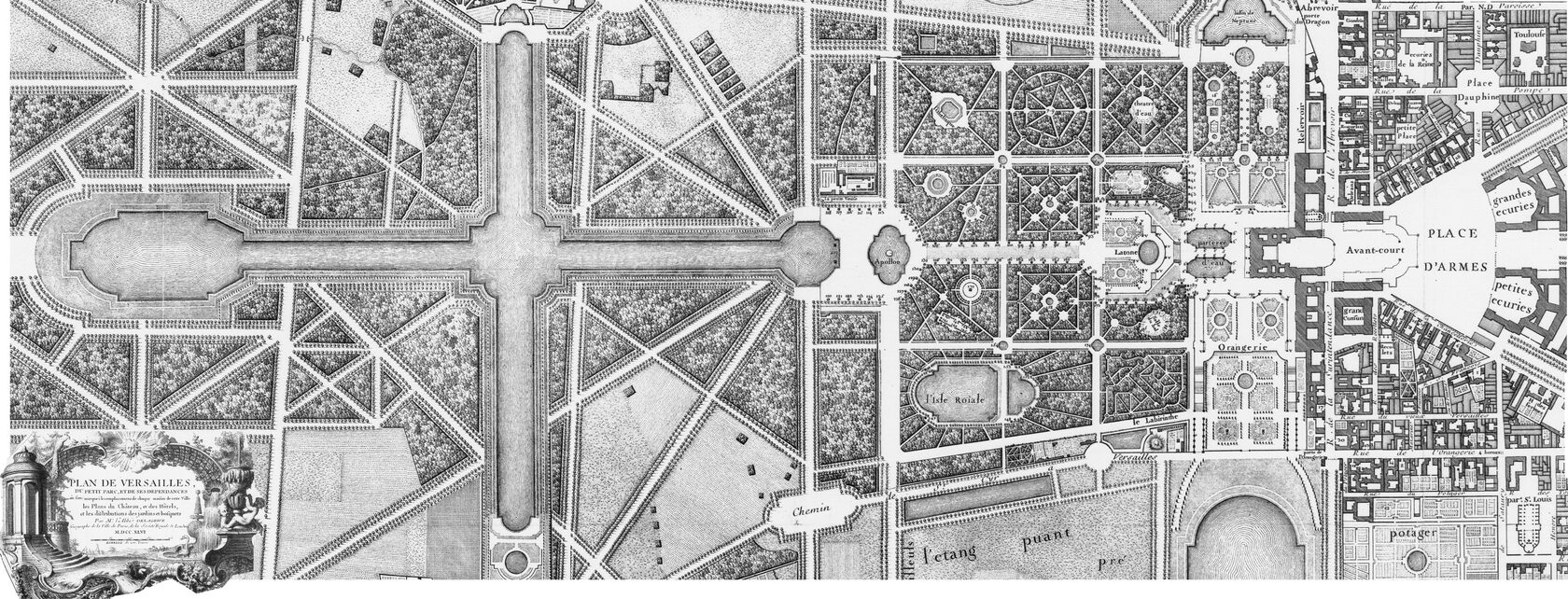 План Версаля, небольшого парка и его хозяйственных построек