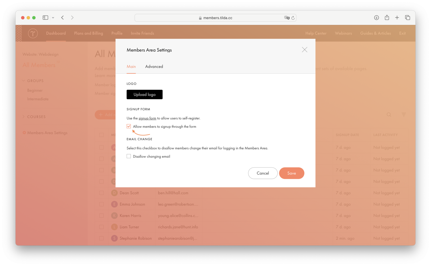 How To Manage Memberships And User Accounts │ Tilda Help Center
