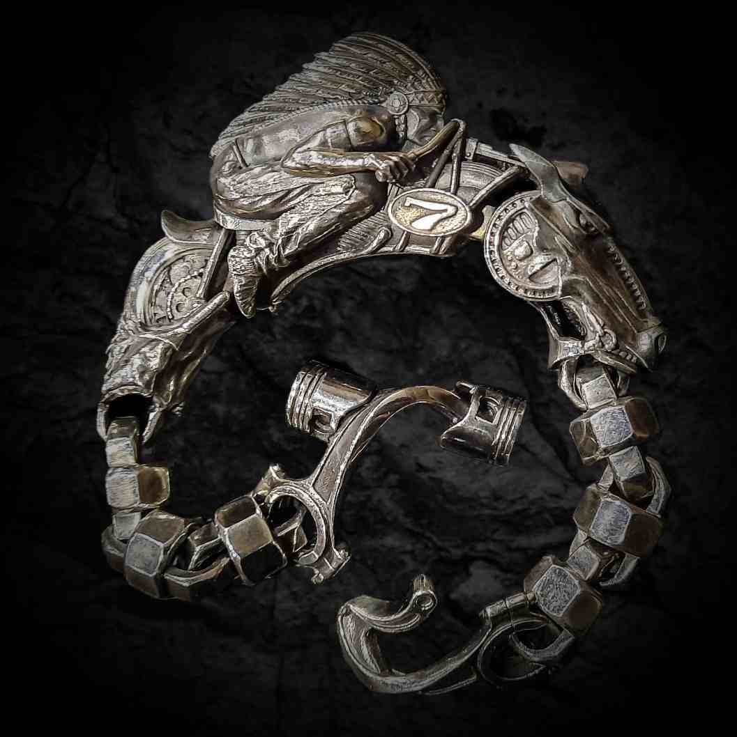 байкерский браслет, браслет мотоциклиста, браслет для байкера