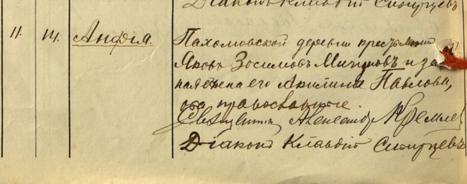 выписка из метрической книги