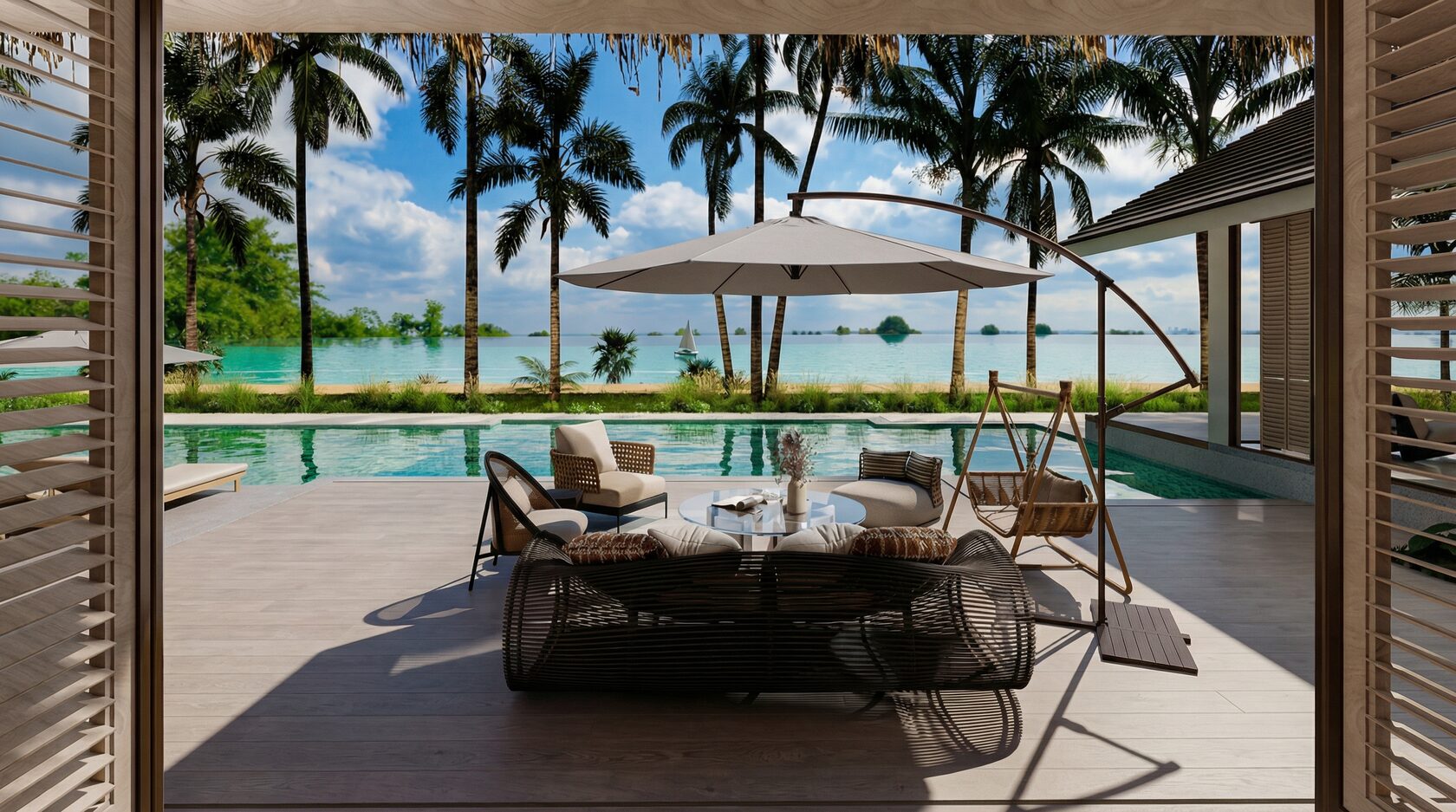 Minimalist villa courtyard garden