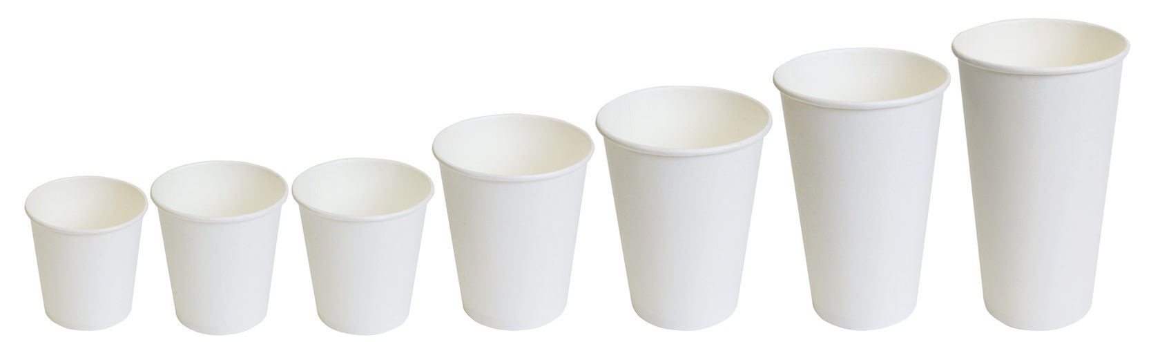 Plain white paper cups