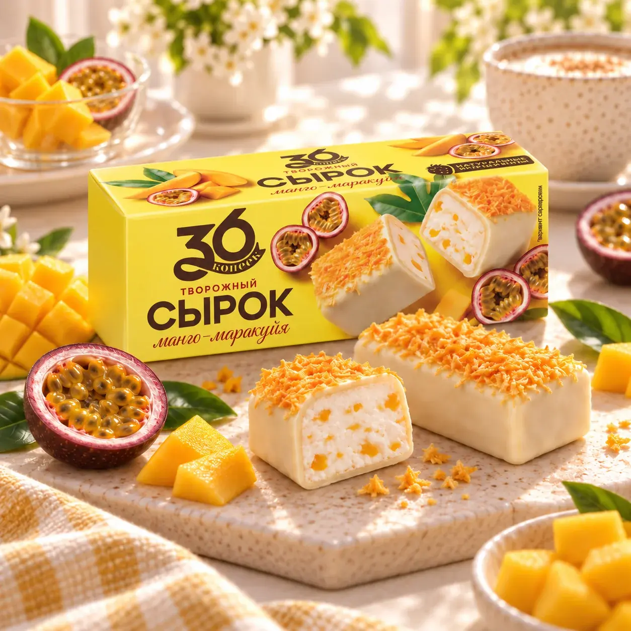 Сырок творожный манго — маракуйя — упаковка 36 копеек