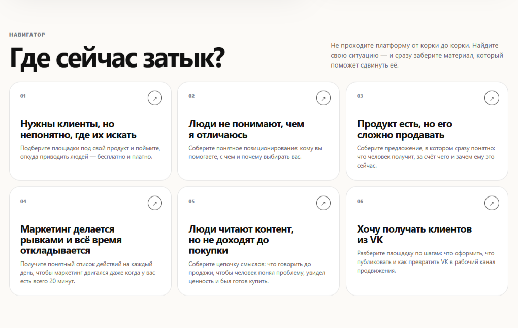 Навигатор TruLab для выбора маркетинговой задачи