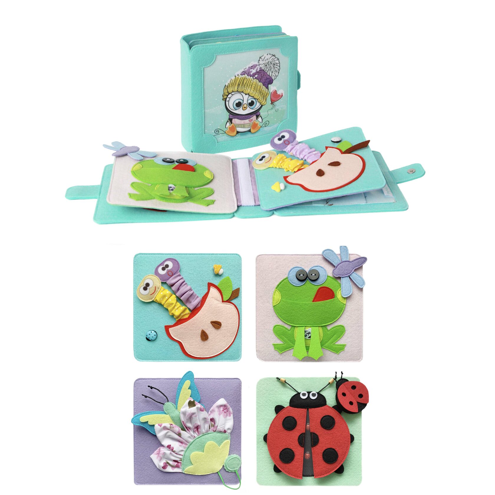 КНИЖКА ИЗ ФЕТРА 4(2): ПЛАНШЕТ N2 + ОБЛОЖКА МИНИ - MimiBabyBook