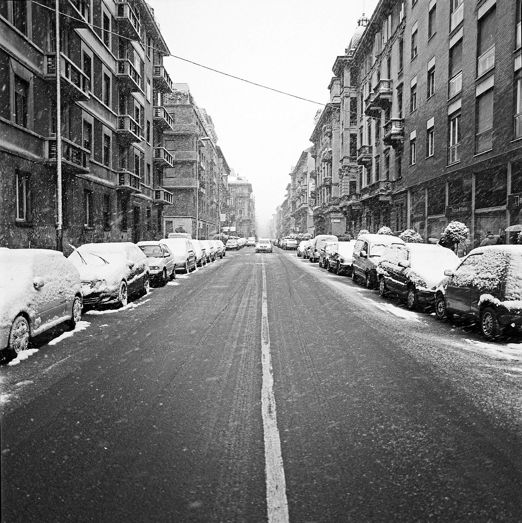 Center Line. Milan. 2007. BW Negative 6×6.