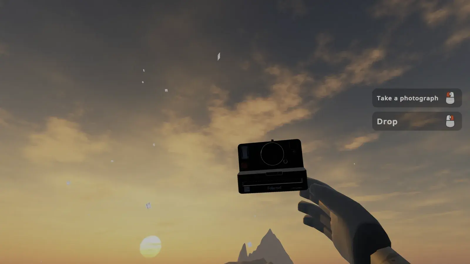 Holding the camera out to take a selfie on the island