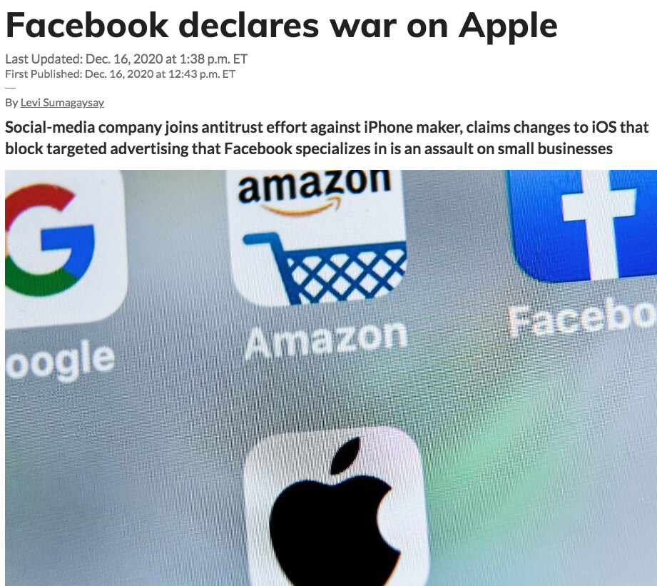 Facebook объявляет войну Apple