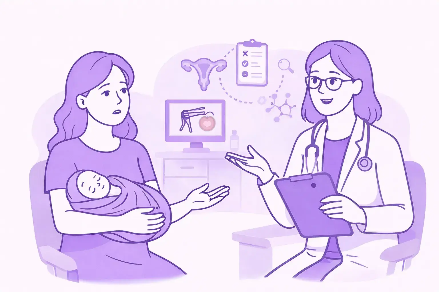 Прием у гинеколога после родов