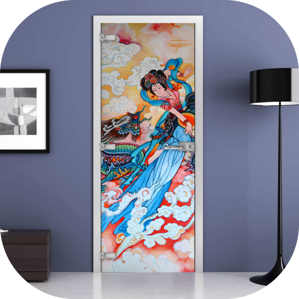 Печать наклеек на двери