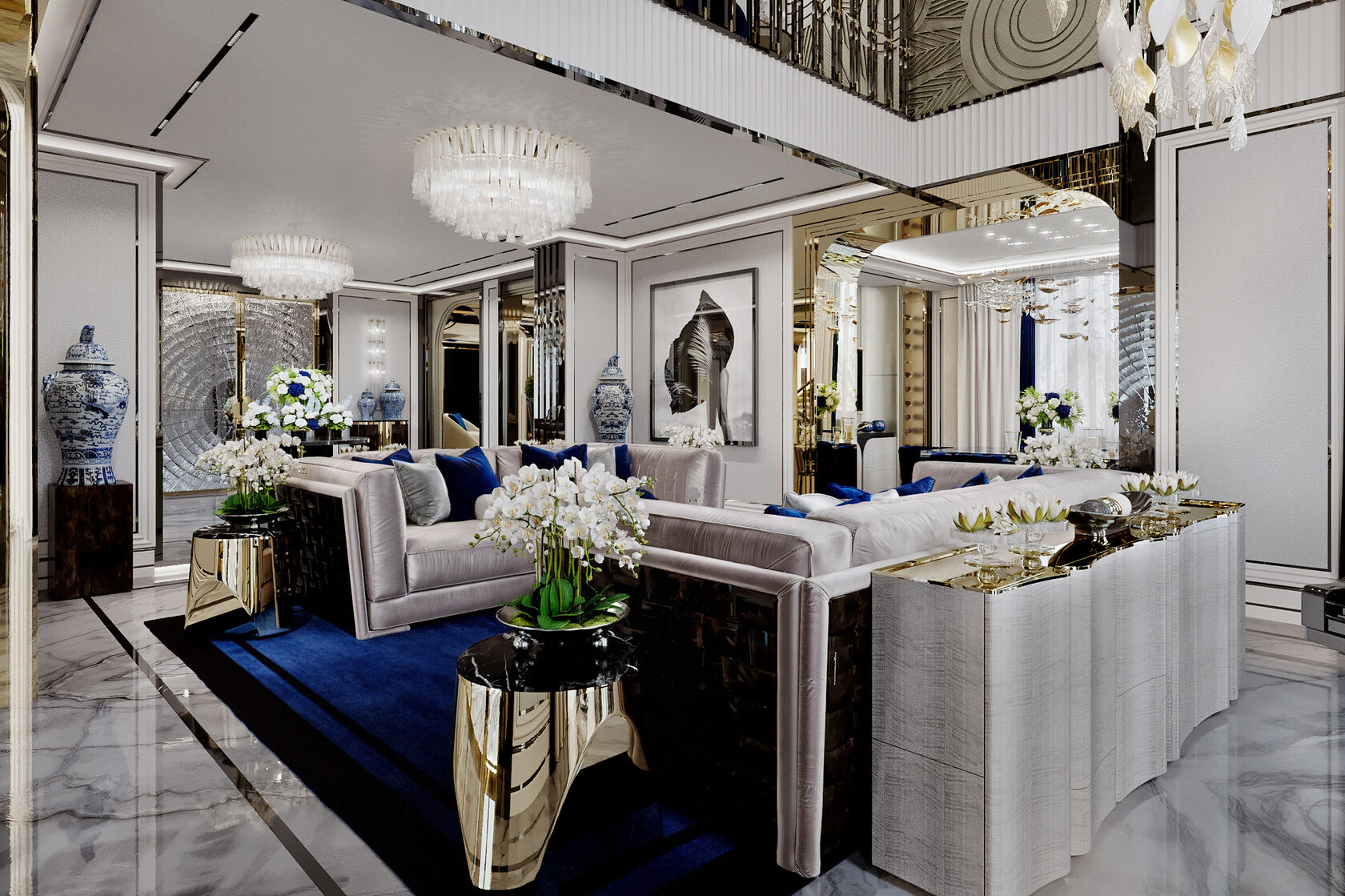 Дизайн интерьера гостиной в стиле ар-деко