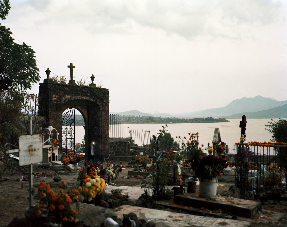 Lake Pátzcuaro. Cemetery. Day of the Dead. Mexico.2007. Color Negative 4×5 inch.