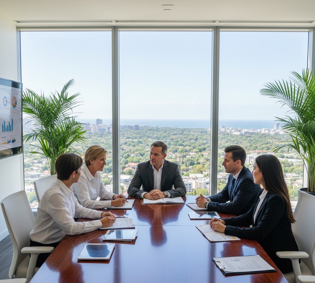 Reunión de equipo profesional