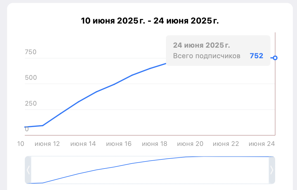 Кейс 752 подписчика