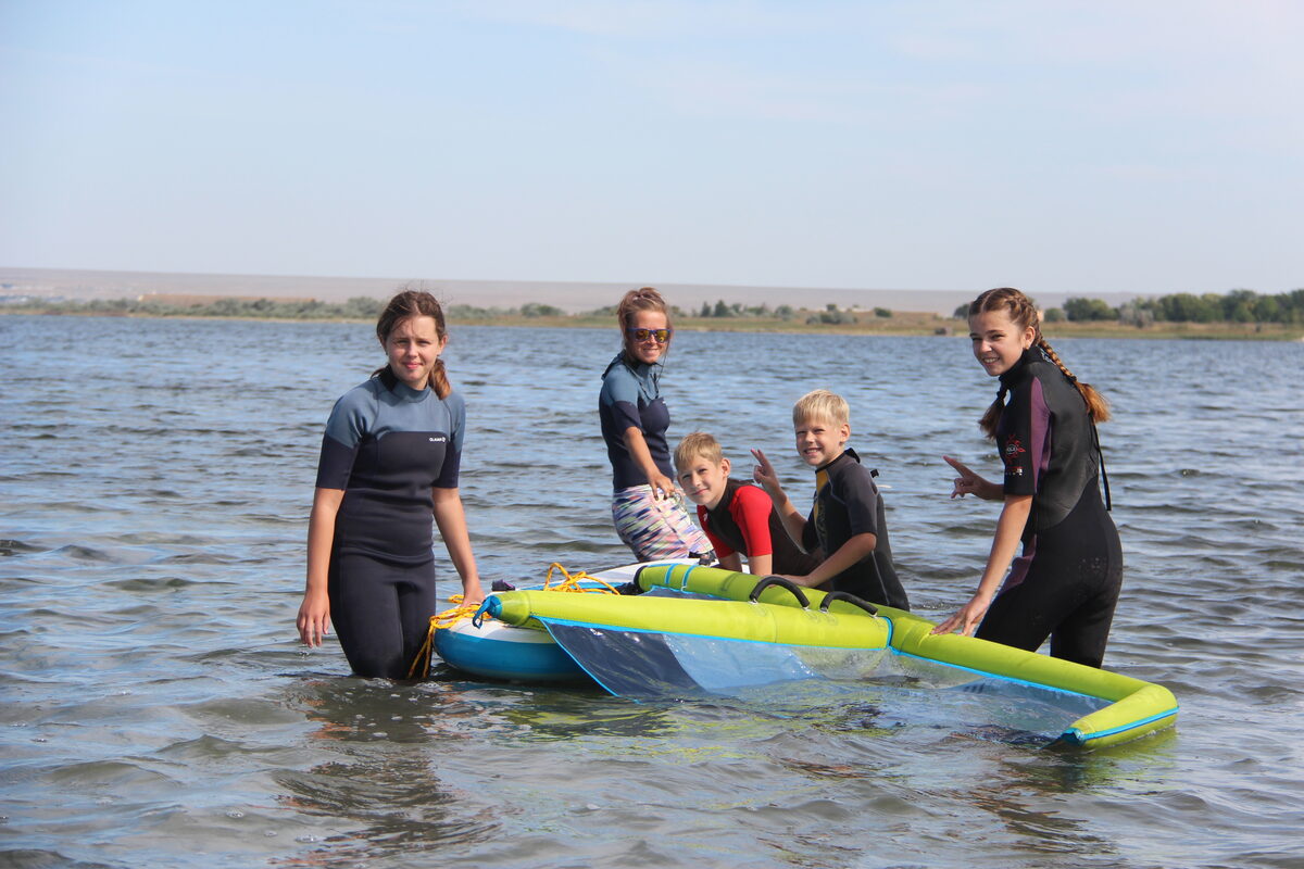 Школа виндсерфинга в Крыму. Обучение прокат виндсерфинга Донузлав, Поповка