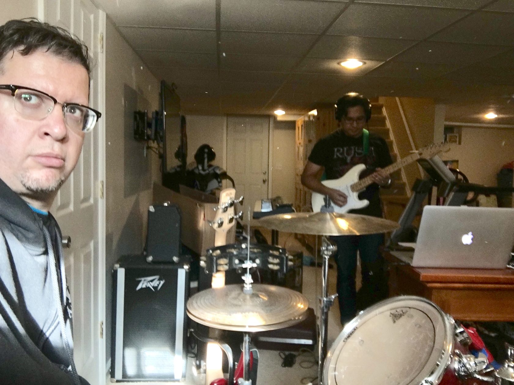 Tony and Wright in the basement