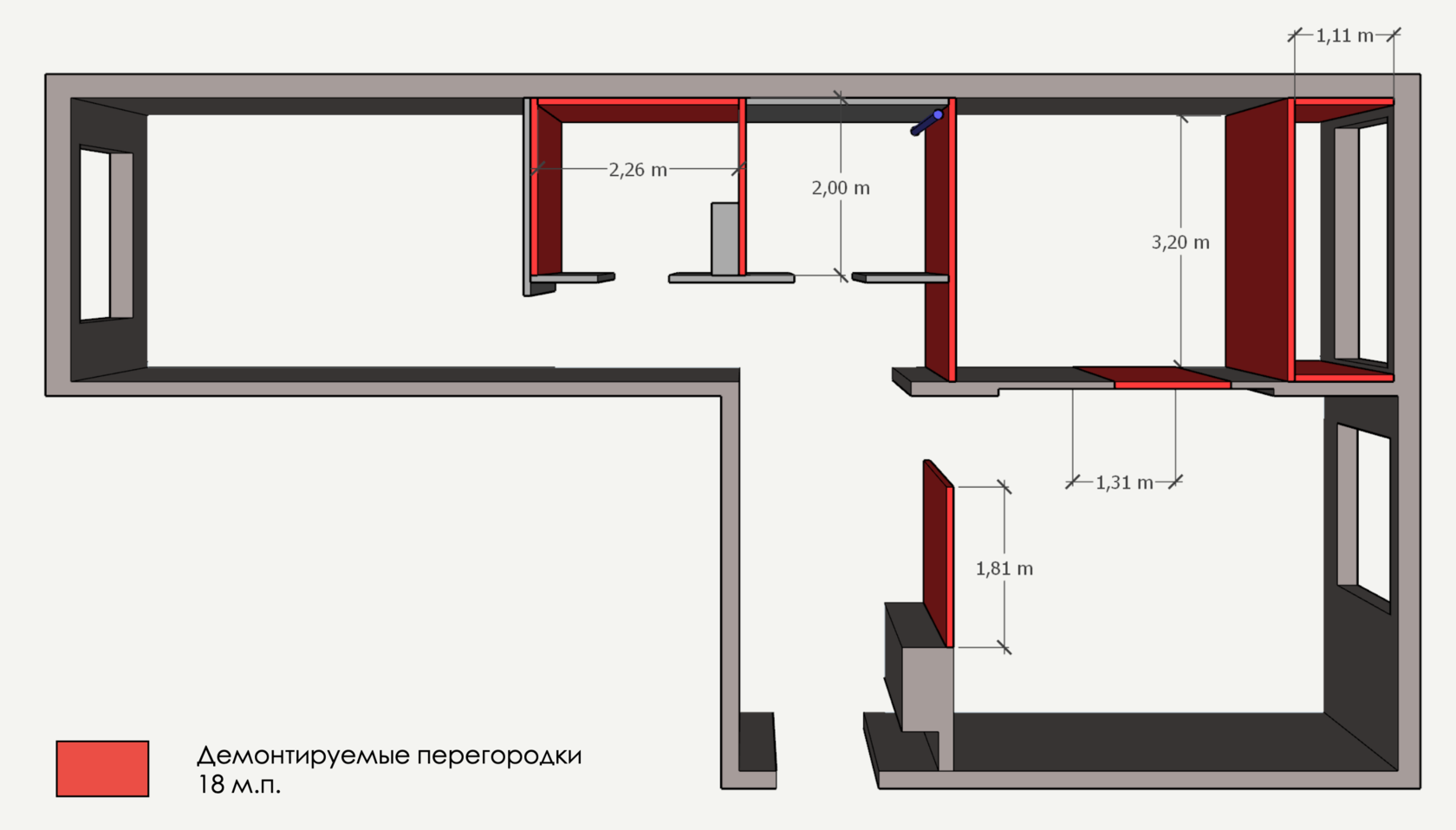 Планировка дск 3 комнаты