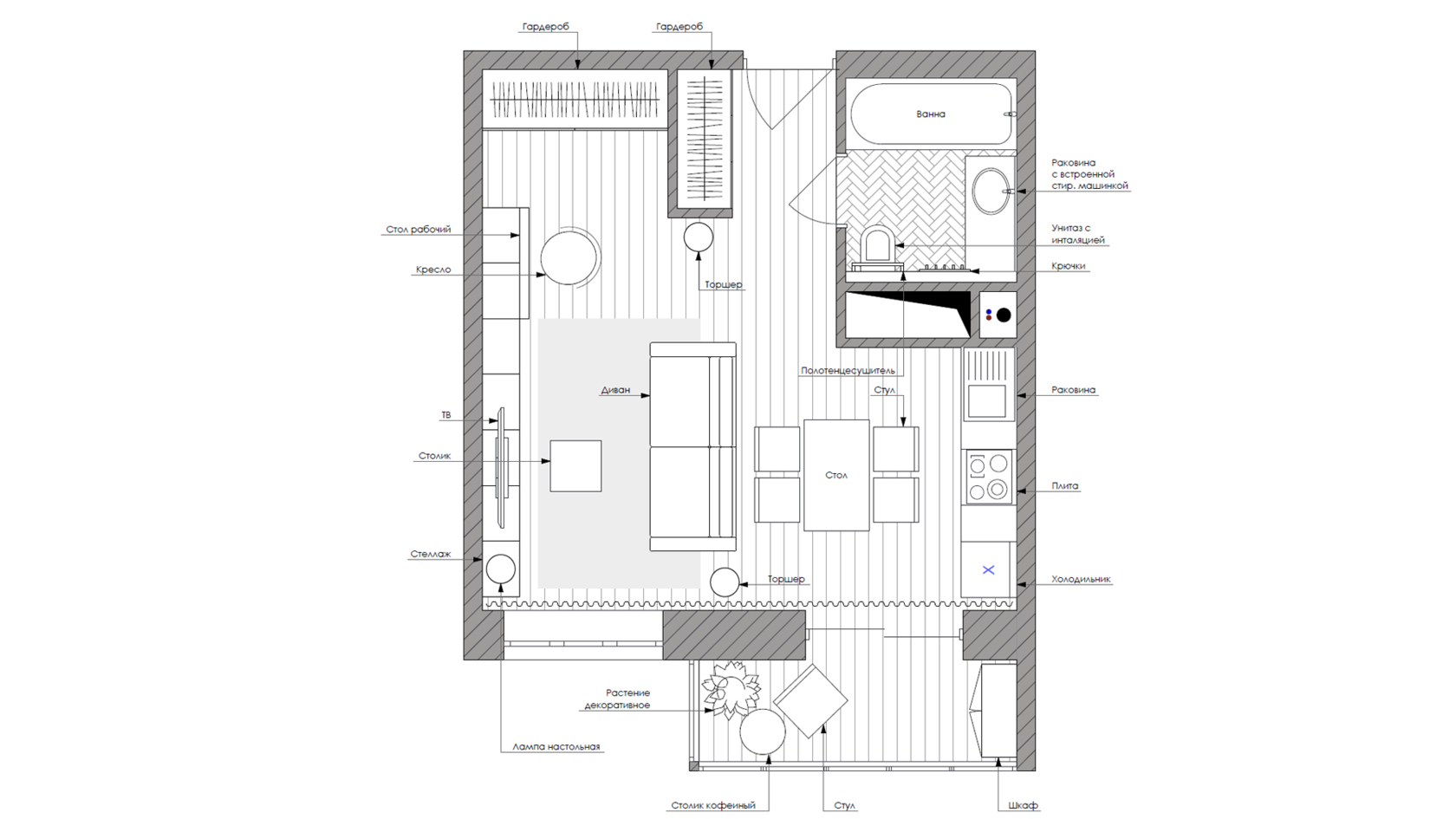 Интерьер маленькой московской квартиры 37 м² — фото 2