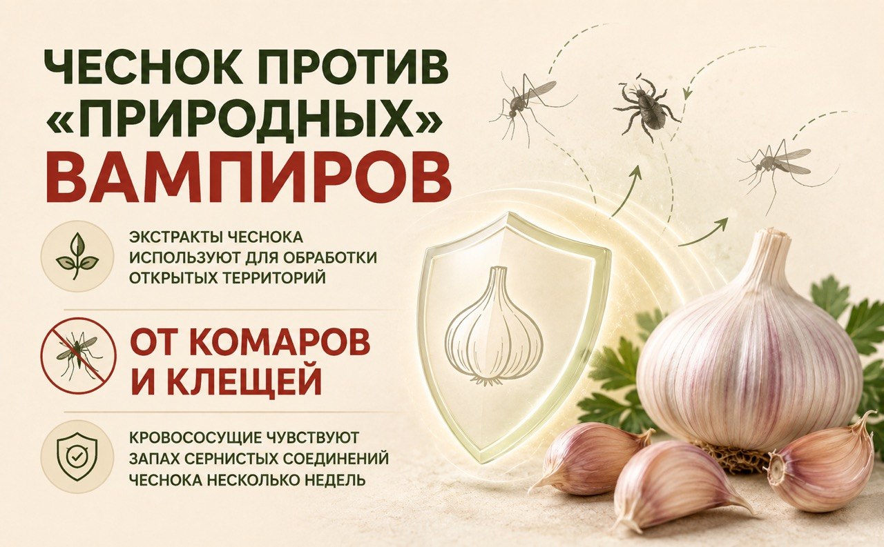 чеснок против комаров и клещей