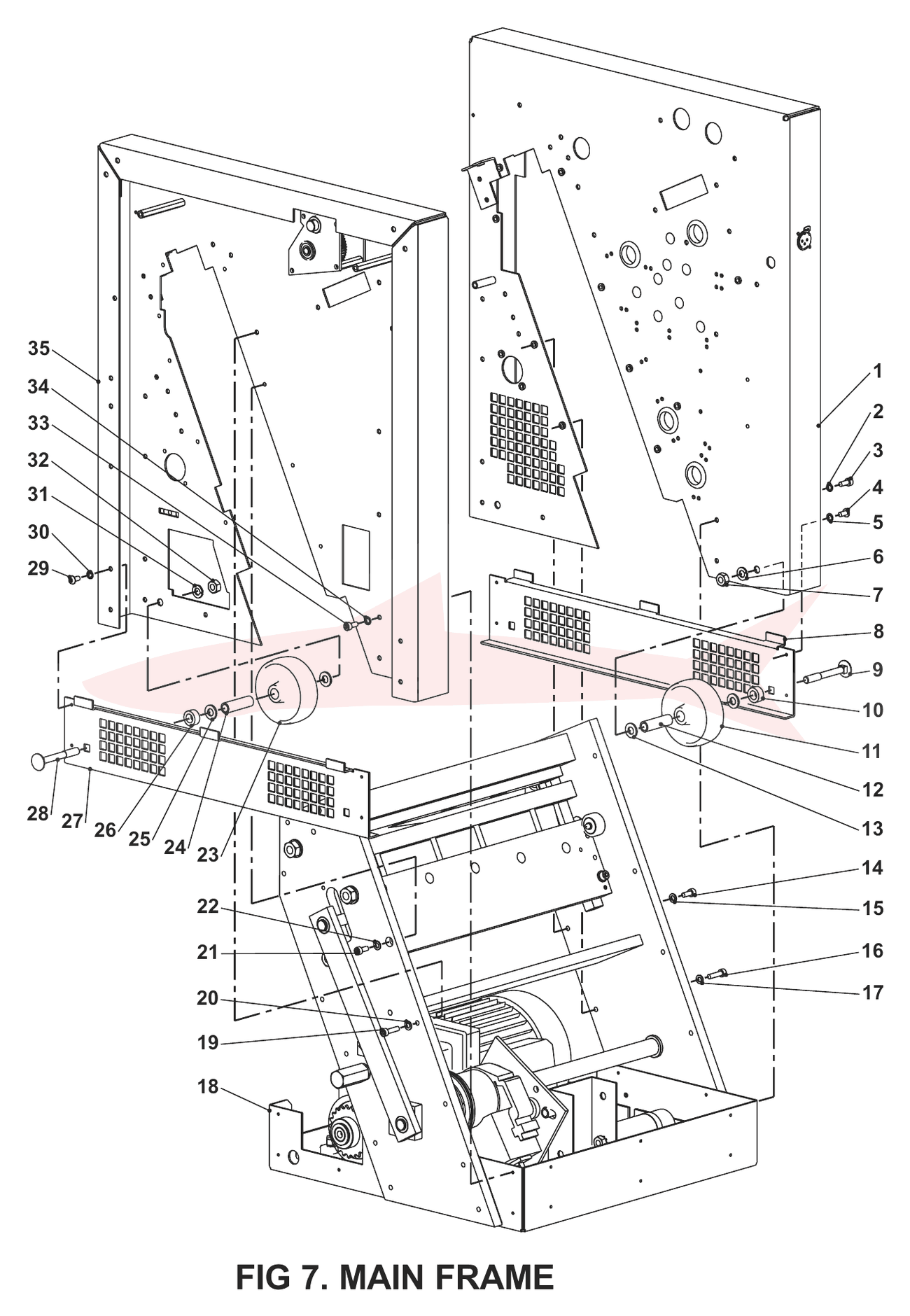 Morgana TrimMaster Pro Fig 7 Main Frame Assembly — схема деталей