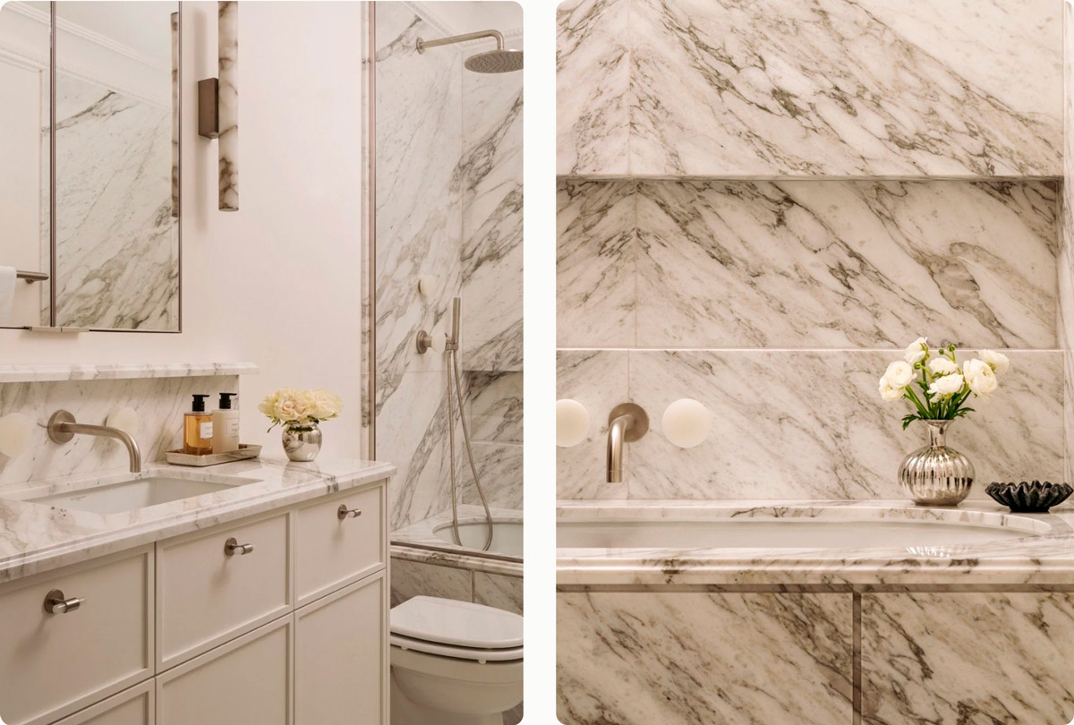 Отделка натуральным мрамором