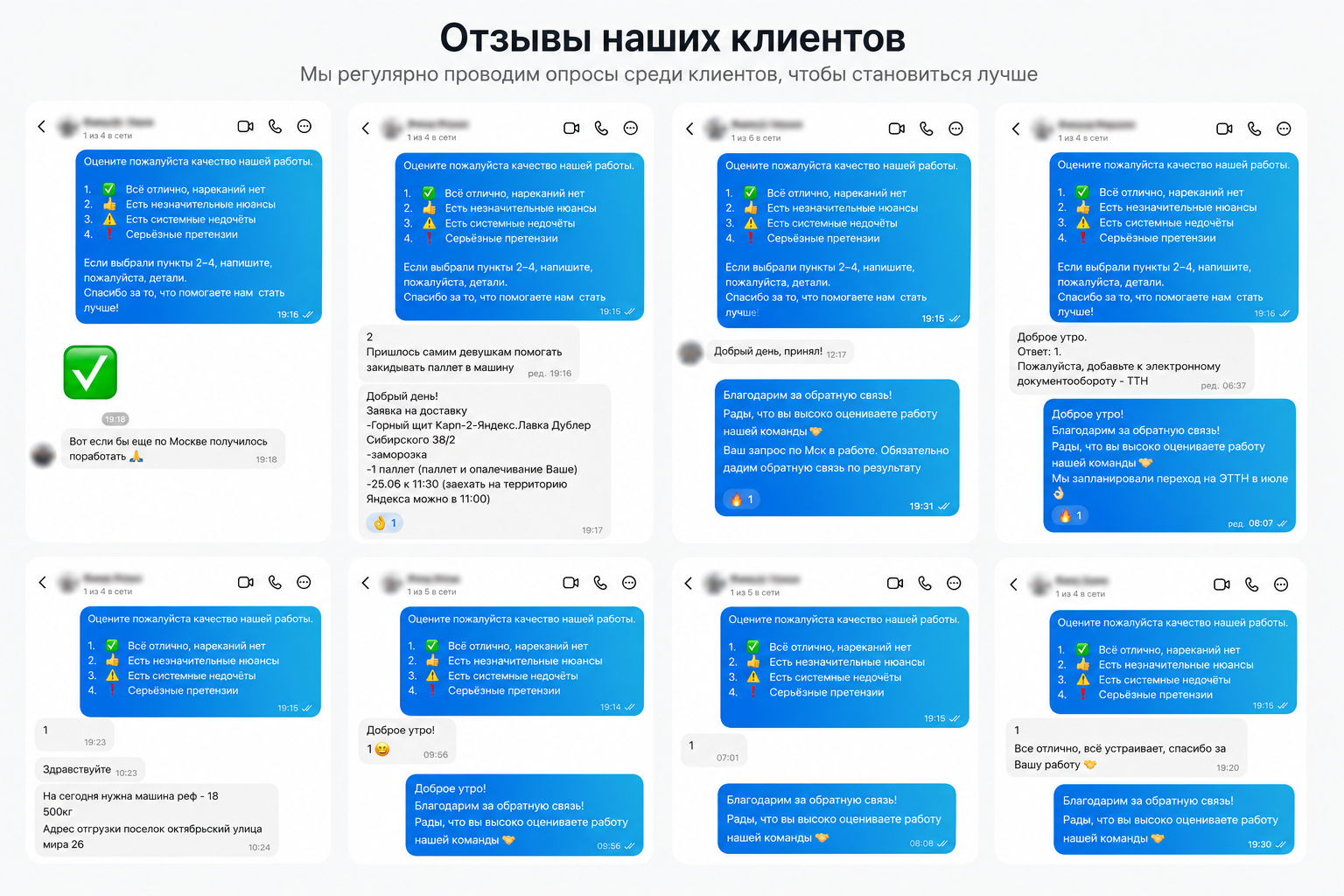 Отзывы клиентов из рабочих групп MAX