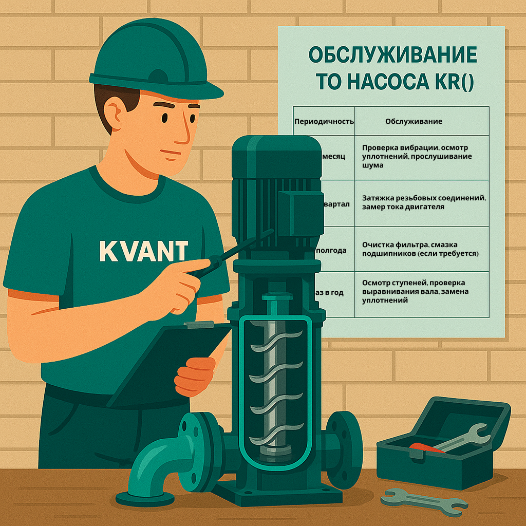 технического обслуживания насоса KVANT KR(L)