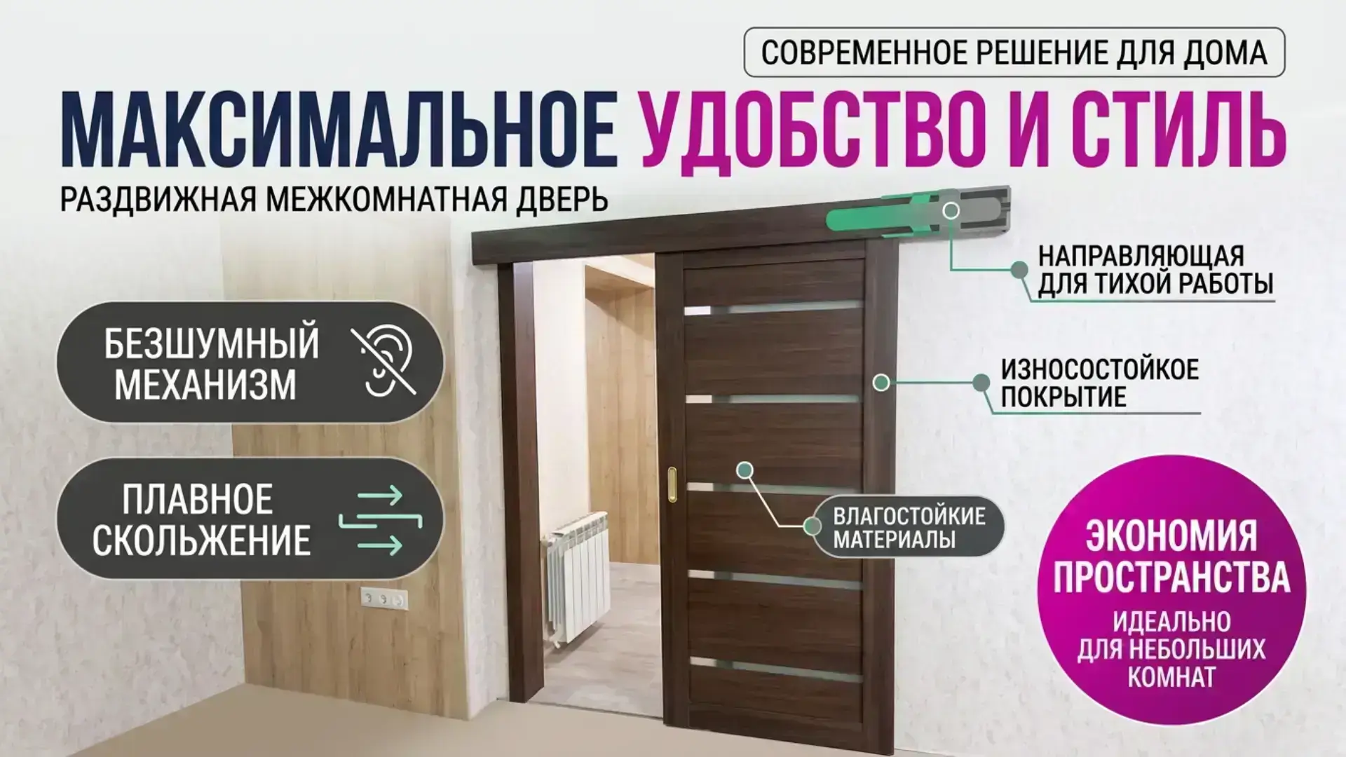 Раздвижные двери-купе в Саратове — современные модели из экошпона и ПВХ с установкой