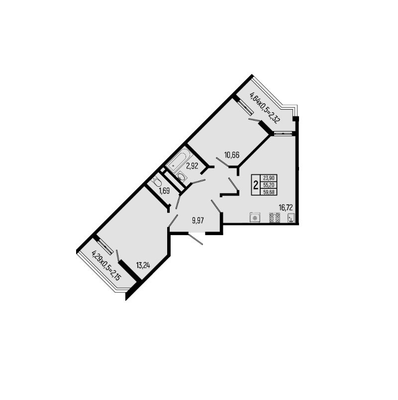 трехкомнатная квартира ЖК Ботаника Хилс