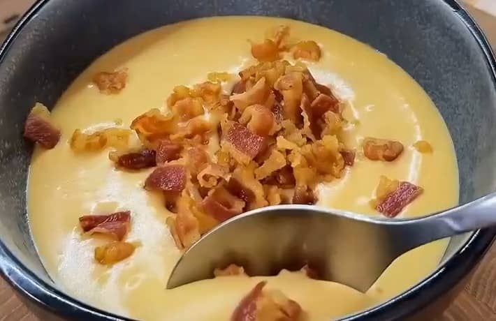 Приготовление немецкого картофельного супа с беконом: шаг 8