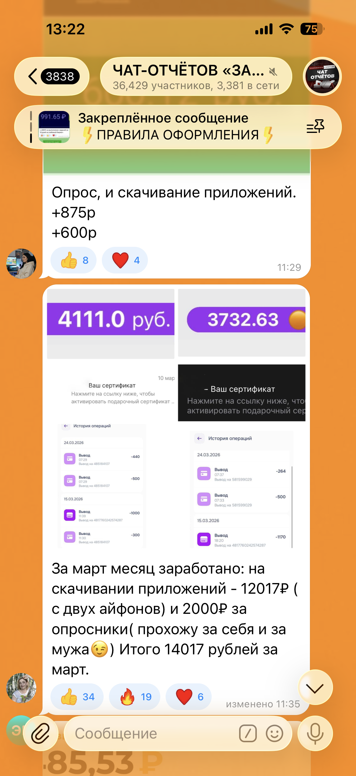 Скриншот отзыва ученика о курсе заработка на заданиях