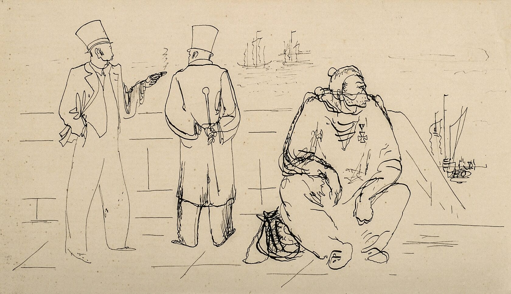 На набережной. Иллюстрация. 1934