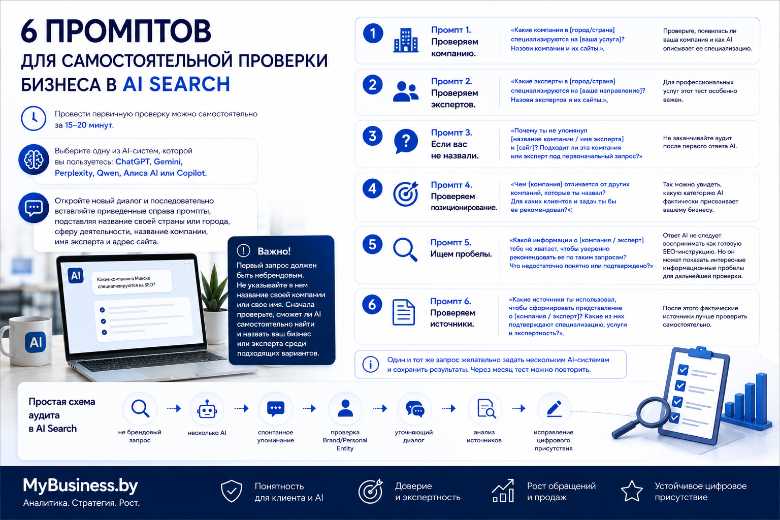 6 промптов для самостоятельной проверки бизнеса и экспертов в AI Search