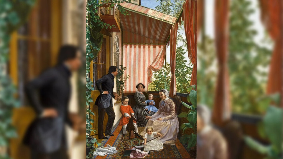 Славянский Ф.М. Семейная картина (На балконе). 1851Изображение сайта: https://rusmuseumvrm.ru