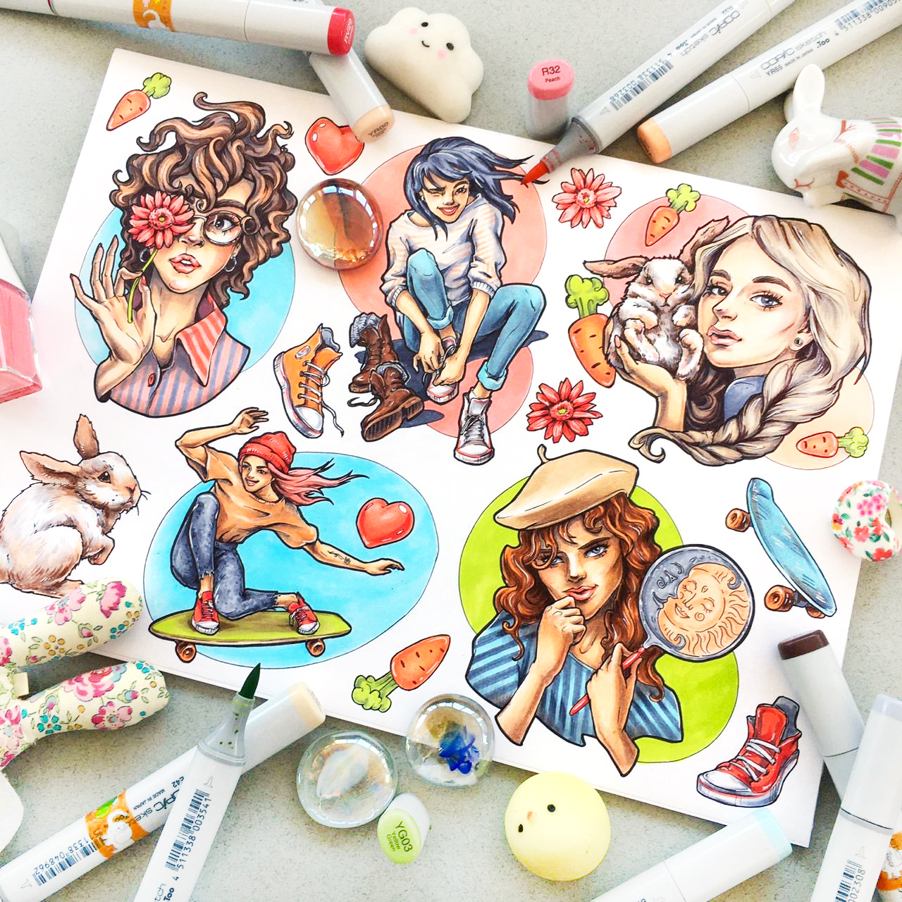 ПОРТРЕТ МАРКЕРЫ. Онлайн-марафон "ВЕСНА_В_SKETCHANDDRAW"